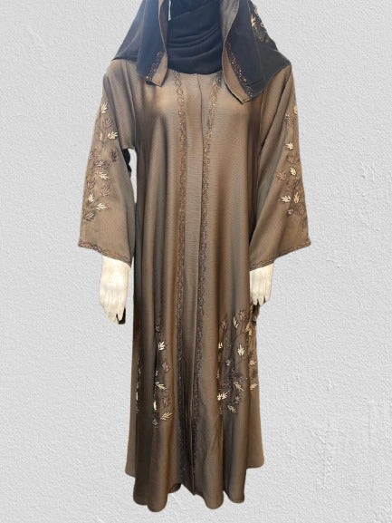 Classic Embroidered Front-Open Abaya
