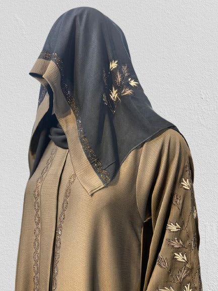 Classic Embroidered Front-Open Abaya