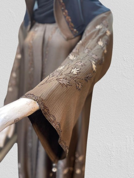 Classic Embroidered Front-Open Abaya