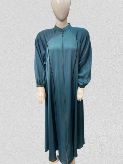 Jade Ziper Abaya With Luxury Design