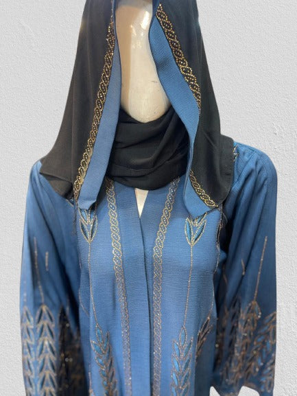 Ocean Gold Embroidery Design Abaya