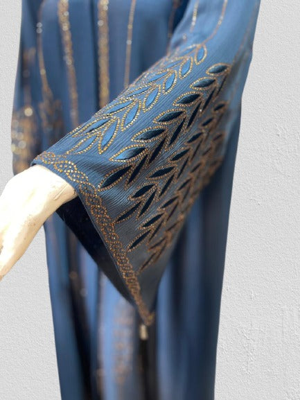 Ocean Gold Embroidery Design Abaya