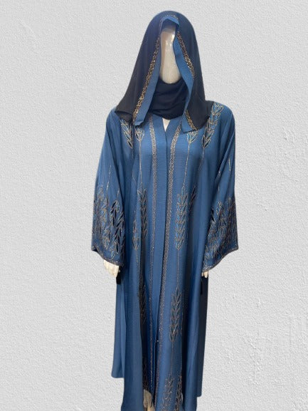 Ocean Gold Embroidery Design Abaya